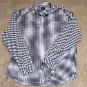 UNTUCKit Men's XX Large Red Blue White Check Long Sleeve Button Down Shirt